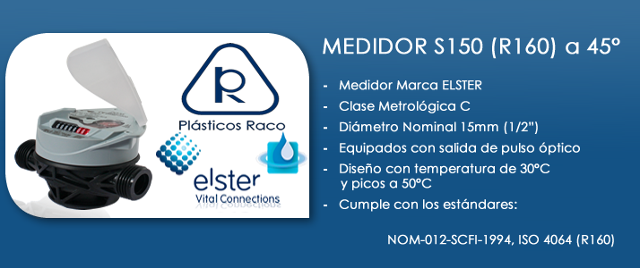 Medidor S150 (R160) a 45°